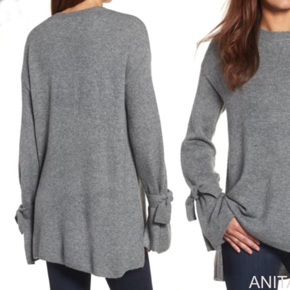 Halogen Tie Bell Sleeve Sweater Size Medium - Picture 3 of 9